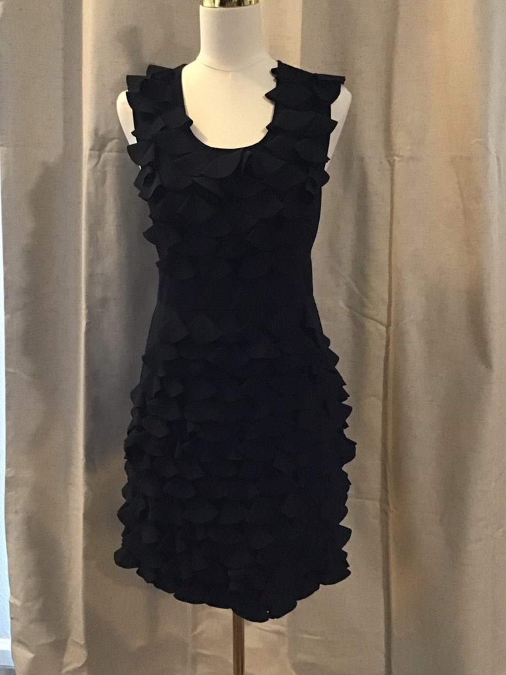 Ryu Black Ruffle Petal Shift Dress